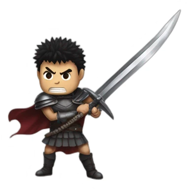 angry berserk guts with large sword sticker