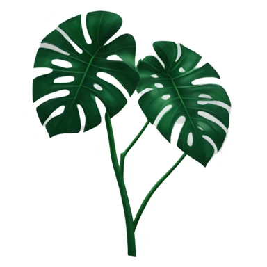 Make a dark green monstera leaf sticker