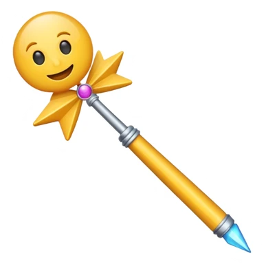 emoji for code refactor, featuring a magic wand and code, playful and techy sticker