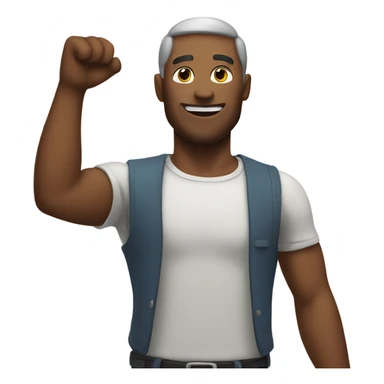 man with arms up sticker