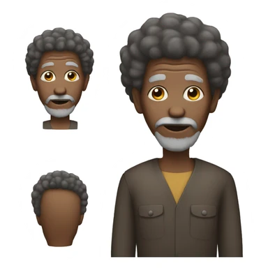 black old man with afro sticker