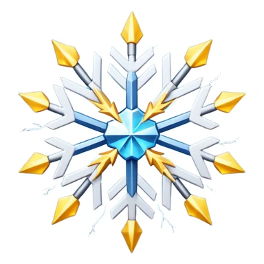A thunderstorm snowflake that consists of lightning sticker