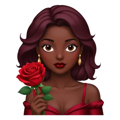 Realistic rose of dark deep red color in glamour style sticker