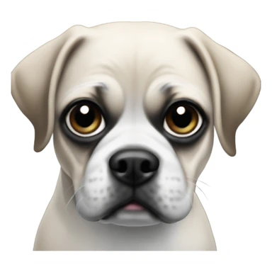 Black and white puggle sticker