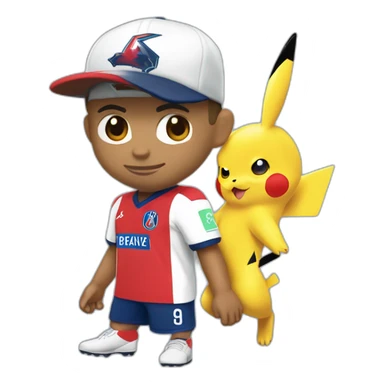 Mbappé mélanger Pikachu sticker