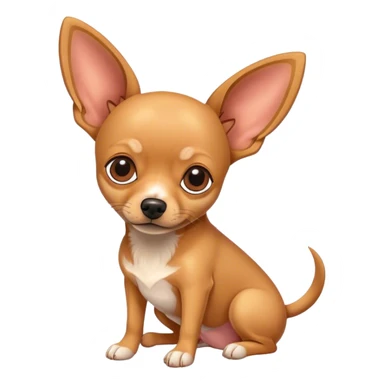 A dog cross between pinscher and chihuahua, beige  sticker