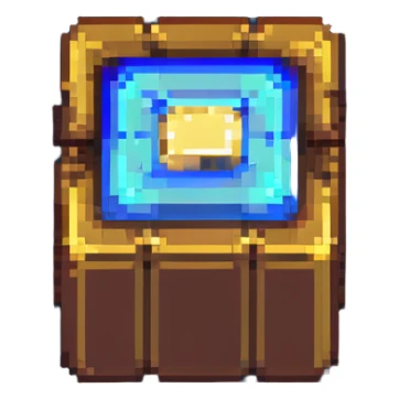 brass ingot in Minecraft style, pixel art, shiny golden-brown color sticker