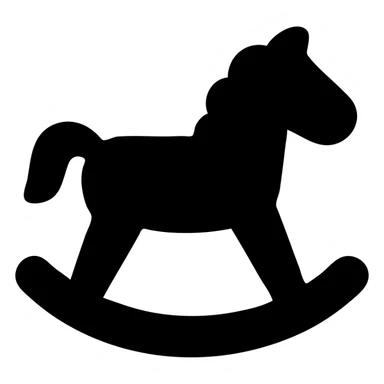 solid filled rocking horse icon sticker