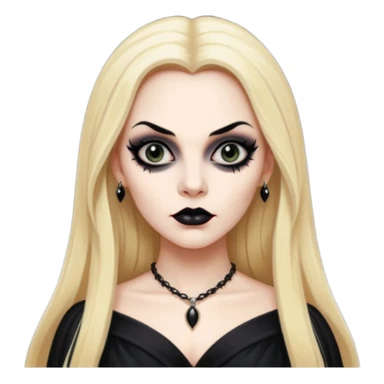 Vampira with long blonde hair sticker
