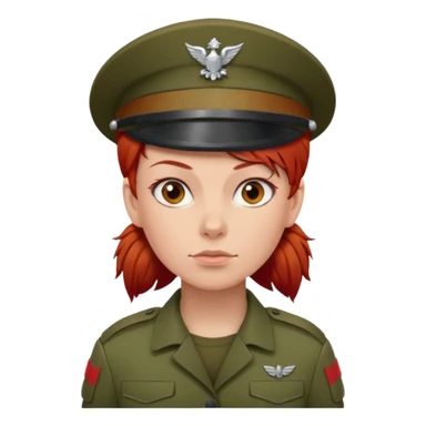 Female Soldier red hair no wearing cap sticker
