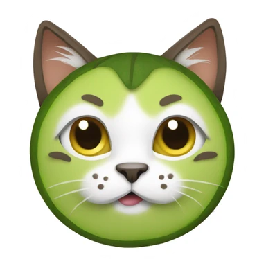 Cat with avocado  sticker