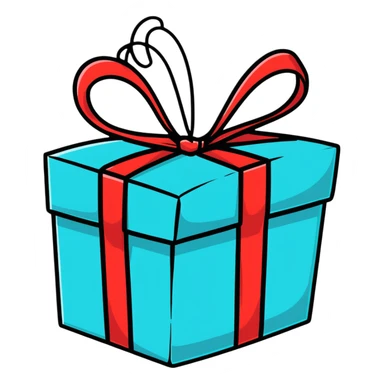 colorful wrapped gift sticker