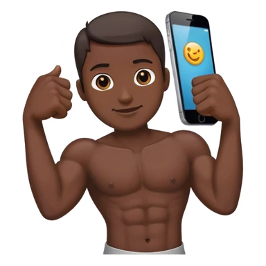 a mobile Phone with arms to the side of the phone flexing sticker