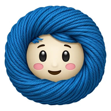 Rolled Yarn Ball blue  sticker