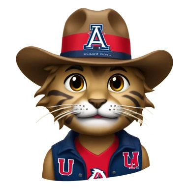 U of a wilber wildcats with cowboy hat on with logo sticker