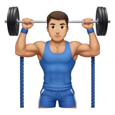 brunette buff man with blue shorts cable-tricep-pushdown sticker