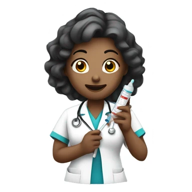 Nurse holding a syringe ￼ sticker