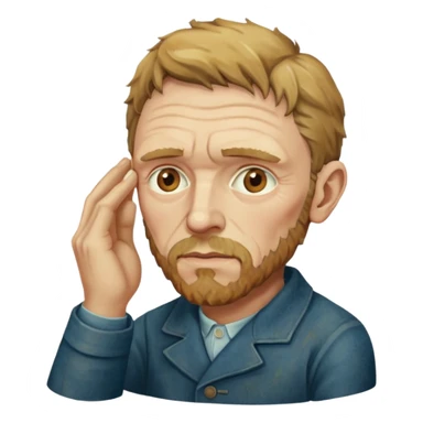 vincent van gogh holding his ear sticker