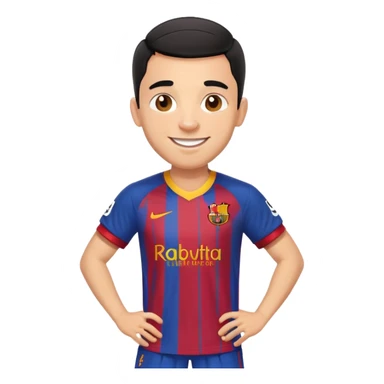 Raphinha Barcelona football player wearing Barcelona kit short hair smiling energetic pose sticker
