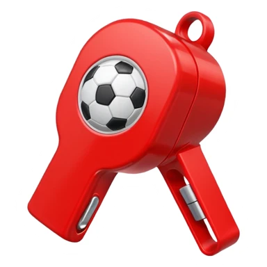 Soccer whistle in red sticker