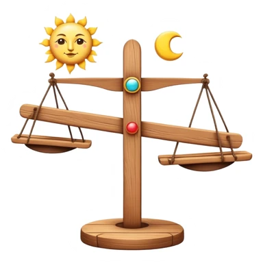 balanced seesaw with sun and moon symbols sticker