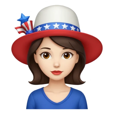 4th of july brunette woman sticker