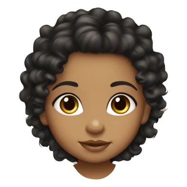 baby girl long black curly hair olive skin tone sticker