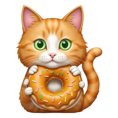 Cat holding a golden donut  sticker