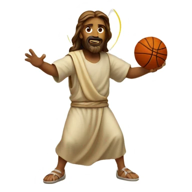 Jesus playing basketball sticker