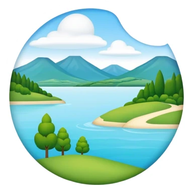 create an emoji about the lake Balaton in Hungary. it should be a lake with the shape of the Balaton sticker