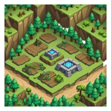 StarCraft-inspired, isometric RTS rugged terrain tile forest sticker