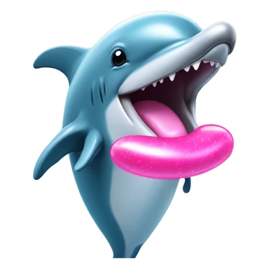 Dolphin with bubblegum in their mouth sticker