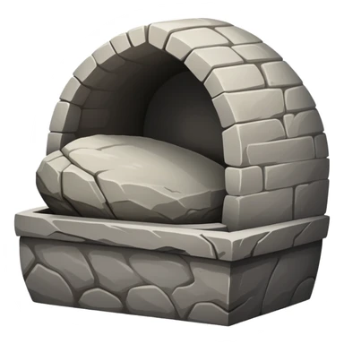 Empty tomb with stone rolled away sticker