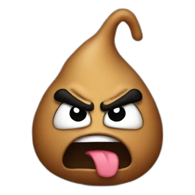 angry poop sticker