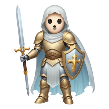 ghost with armor about to embark on an adventure  sticker