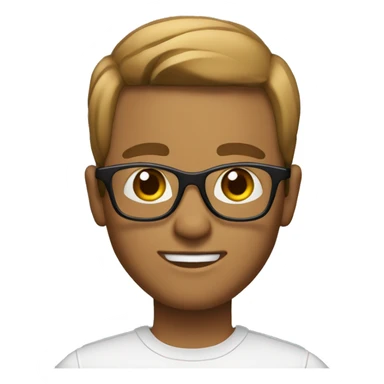 Light brown make with slickback hair and glasses  sticker