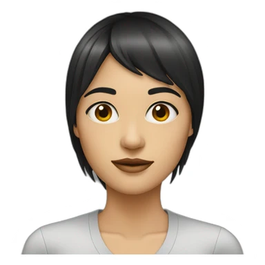 woman-with-black-hair-and-straight-fringe sticker