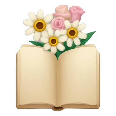 beige books and flowers sticker