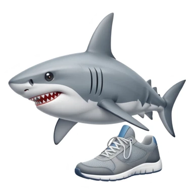 a shark wearing sneakers sticker