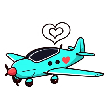 Heart plane sticker