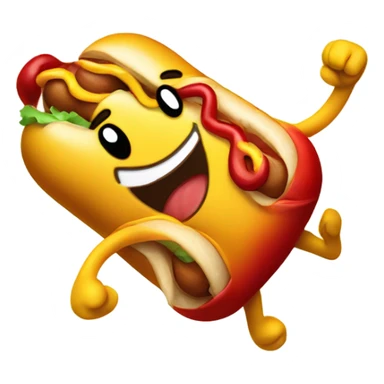 Hotdog cartoon man with boxing gloves on sticker