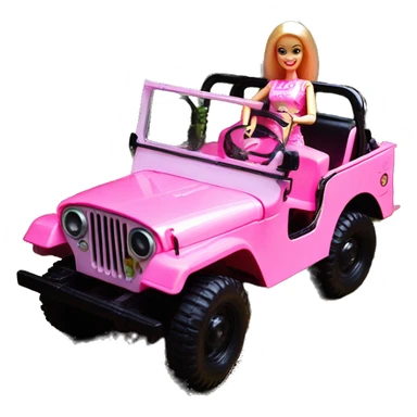 jungle tour Barbie 1973 Willy’s pearly pink cj  jeep with installed winch  sticker