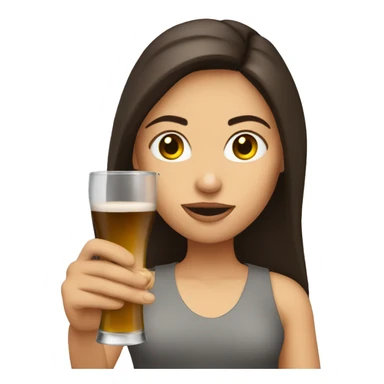 brunette drinking shot sticker