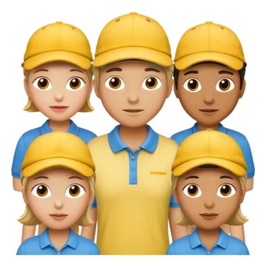 16 blokes on a golf trip wearing yellow golf caps sticker