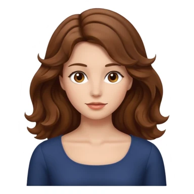 brown wavy hair woman, only face, no neck or torso showing sticker