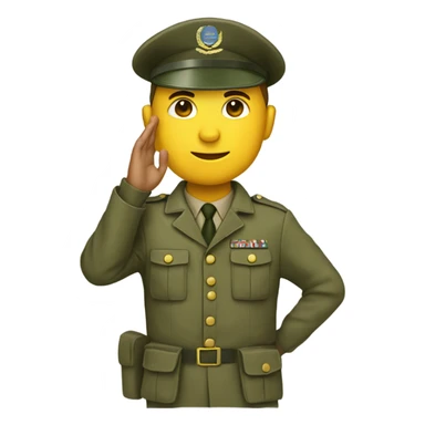 Soldier saluting sticker