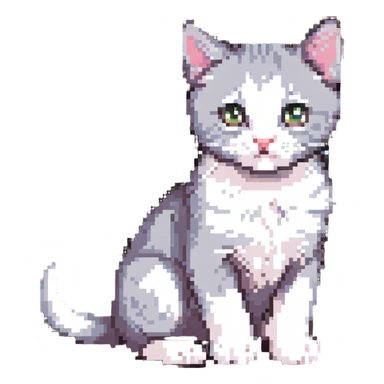 Kitten and flowers sticker