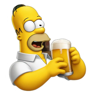 Homer simpson buvant une bière sticker