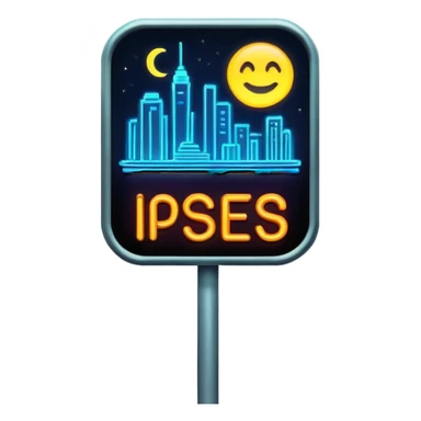 nighttime city sign  sticker
