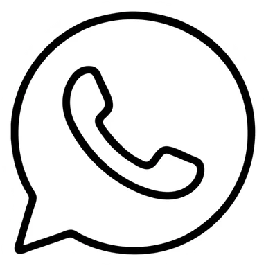 minimal white WhatsApp icon, suitable for dark background sticker